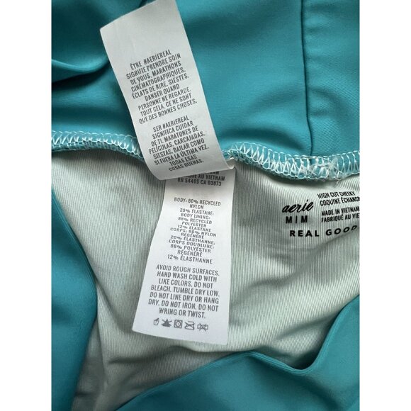 Aerie Teal High Cut Cheeky Bikini Bottom Like new - Medium - Picture 5 of 6